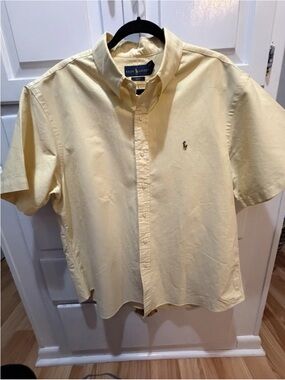 Ralph Lauren Men's Short Sleeved Button Down Yellow XXL/TTG Slim Fit Shirt
